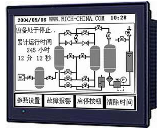 制氮设备运用Pro-face的（GP37-W2型）触摸屏示意图